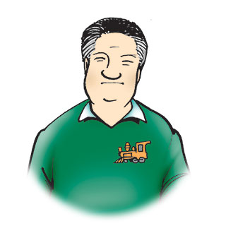 Keith is a middle-aged Japanese man.