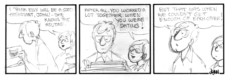 John and Jean talk about having Elly assist at the clinic.