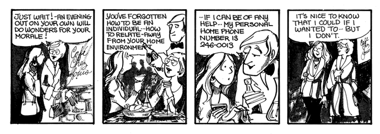 Elly gets flirted with by the waiter.