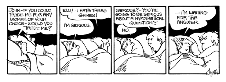 Elly asks if John would trade her.