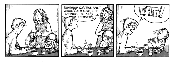 John doesn't want to finish Michael's leftovers.